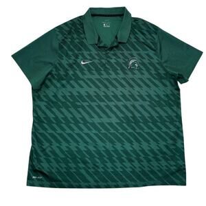 Nike Michigan State Spartans Polo Shirt – Size 3XL – Green Dri-Fit Golf Top